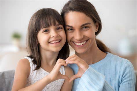 happy child with single parent