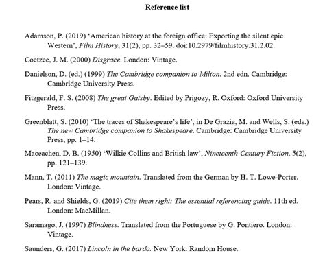 harvard reference style bibliography example