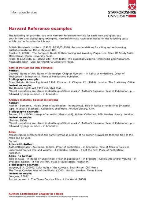 harvard referencing page example