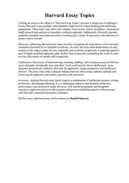 harvard research topics