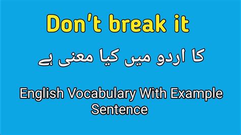 have a break have a snap meaning in urdu