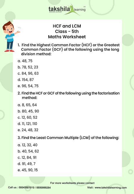 hcf questions for class 4 with answers icse