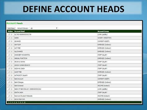head of account code