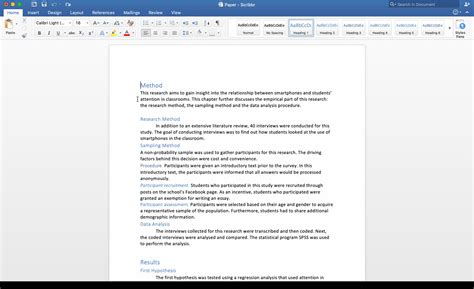 headings in apa paper example