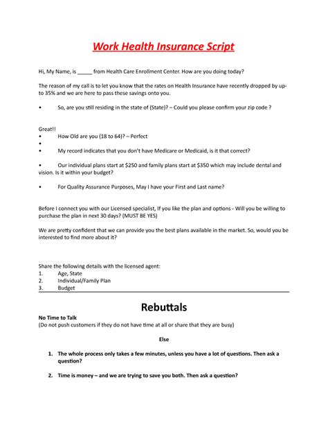 healthcare scripting examples