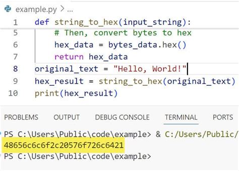 hex code to text python