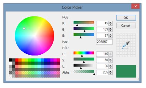 hex code with transparency picker