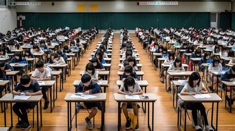 Ilustrasi siswa SLTA sedang mengerjakan soal ujian