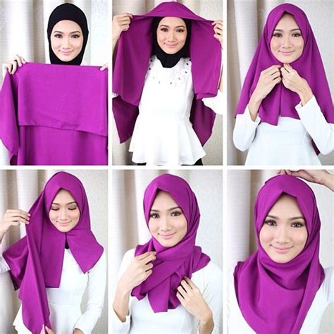 hijab segi empat sederhana dan modis