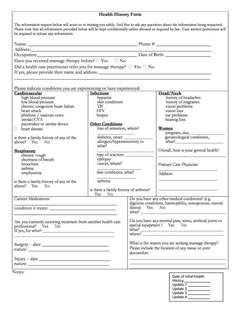 history form example