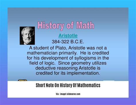 history of mathematics short note