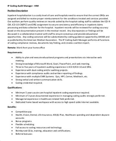 home health medical coder job description