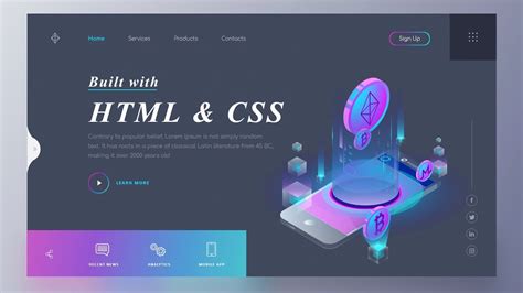 home page in html and css code