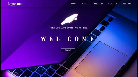 home page using html and css source code