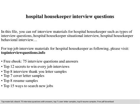 hospital housekeeping interview questions and answers pdf