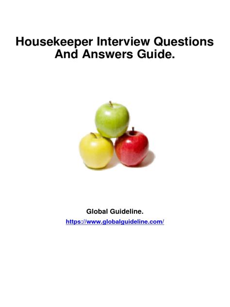 housekeeping interview questions and answers pdf download