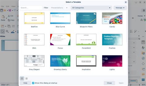 how can create a blank presentation in impress