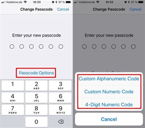 how can i change passcode on iphone