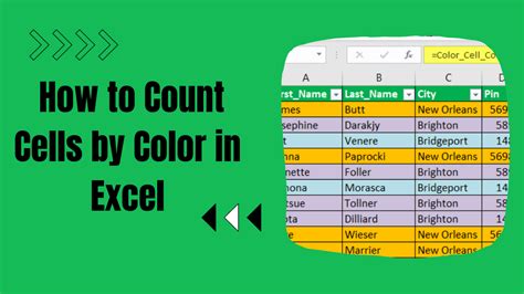 how can i count color cells in excel