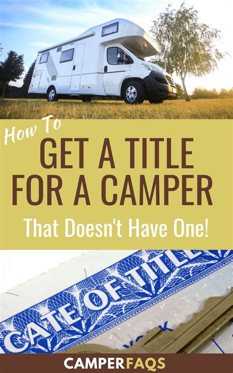 how can i get a title for an rv without a title