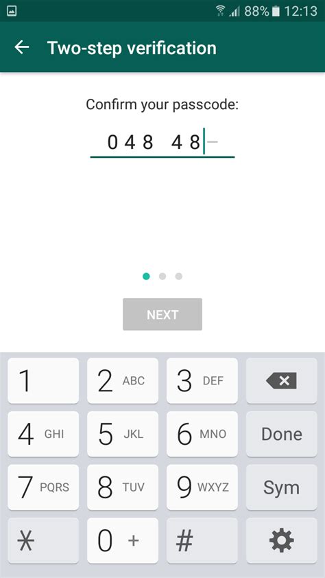how can i get my whatsapp two step verification code