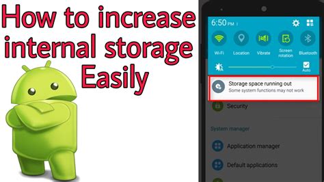 how can i increase internal storage in android