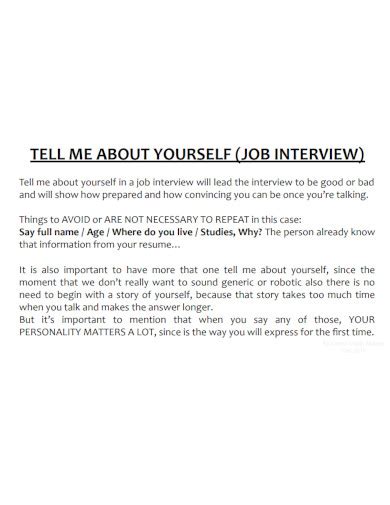 how can i introduce myself in an interview example pdf