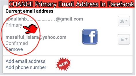 how can i remove my primary email on facebook