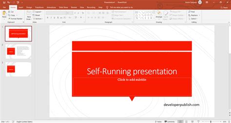 how can u create a self running presentation in powerpoint
