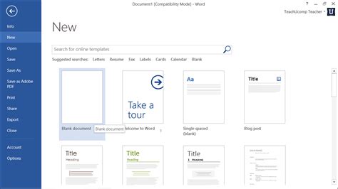 how can we create a file in ms word