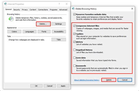 how can you remove temporary internet files from your computer