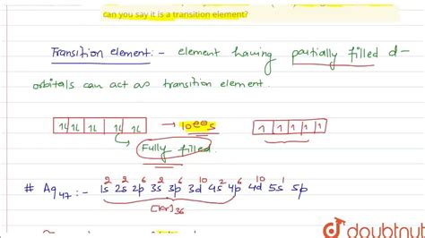 how can you say that silver atom is a transition element