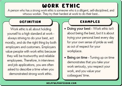 how can you use work ethic in a sentence