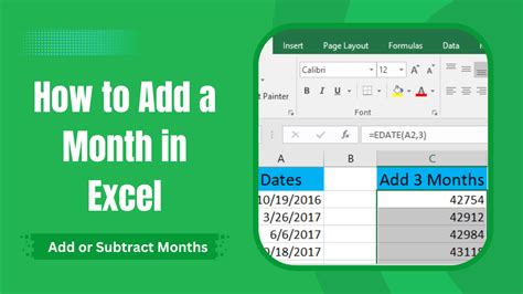 how do i add 1 month in an excel formula