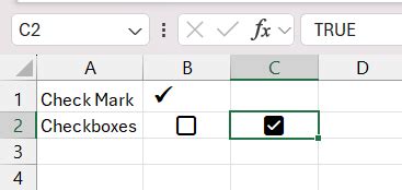 how do i add a check mark in excel