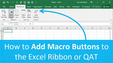 how do i add macro button in excel