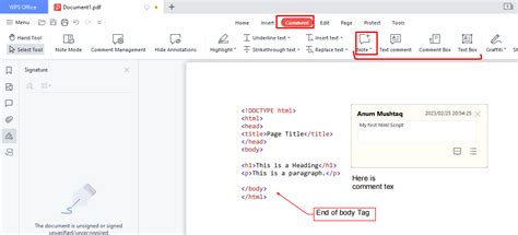 how do i add notes to a pdf document
