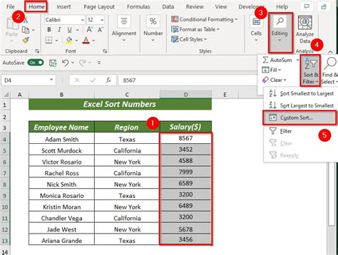 how do i arrange numbers from 1 to 100 in excel