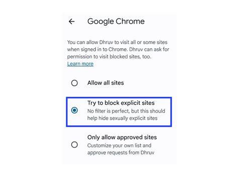 how do i block certain websites on chrome mobile
