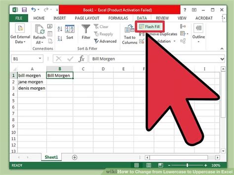 how do i change an entire column from uppercase to lowercase in excel