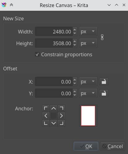 how do i change canvas size in krita