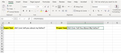 how do i change text to title case in excel