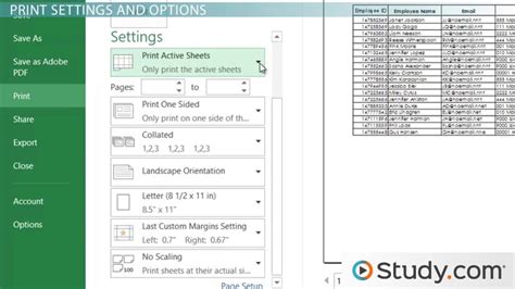 how do i change the default print settings in excel