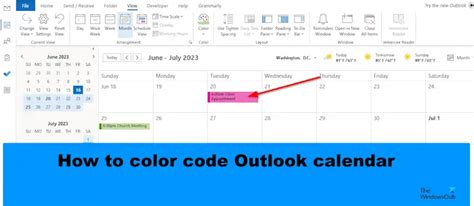 how do i color code a shared calendar in outlook