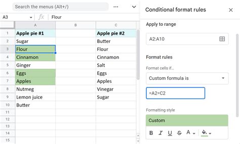 how do i compare two columns in google sheets to find duplicates