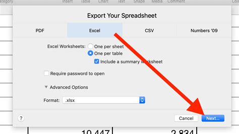 how do i convert a numbers file to an excel file