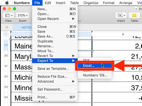 how do i convert a numbers file to excel on a mac