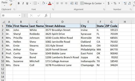 how do i convert addresses from excel to labels in word