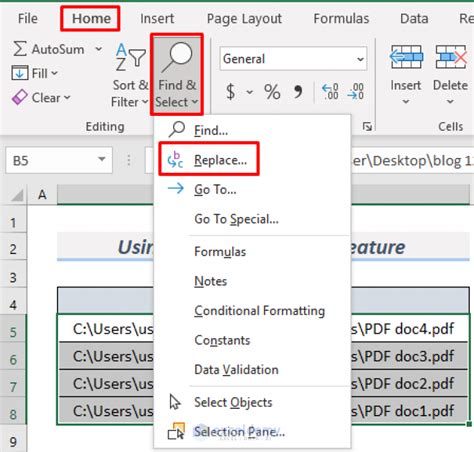how do i copy a list of pdf names into excel