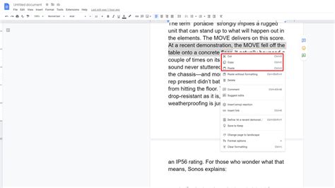 how do i copy and paste a google doc